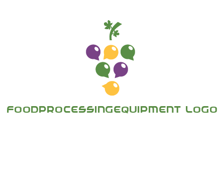 speech bubbles arranged like grapes logo