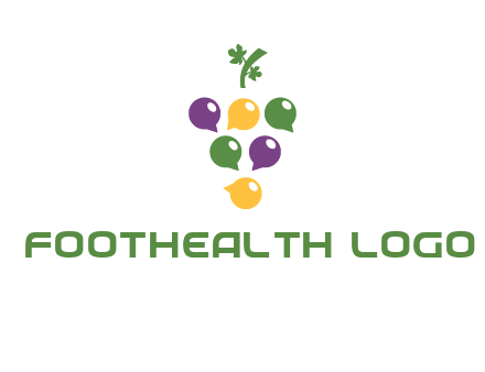 speech bubbles arranged like grapes logo