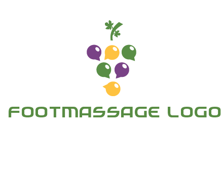 speech bubbles arranged like grapes logo