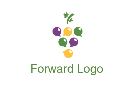 speech bubbles arranged like grapes logo
