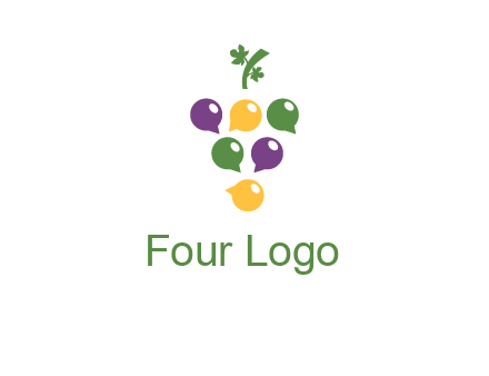 speech bubbles arranged like grapes logo