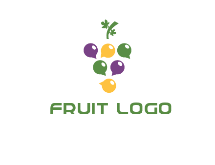 speech bubbles arranged like grapes logo