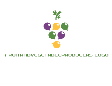 speech bubbles arranged like grapes logo