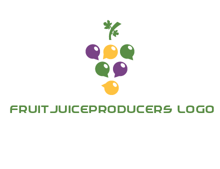 speech bubbles arranged like grapes logo