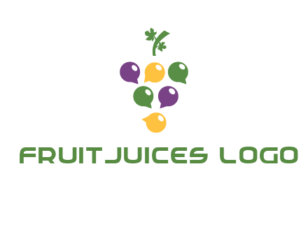 speech bubbles arranged like grapes logo