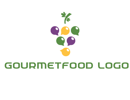 speech bubbles arranged like grapes logo