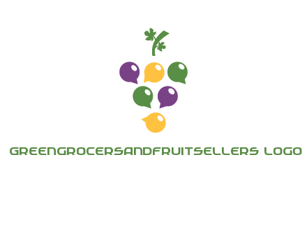 speech bubbles arranged like grapes logo