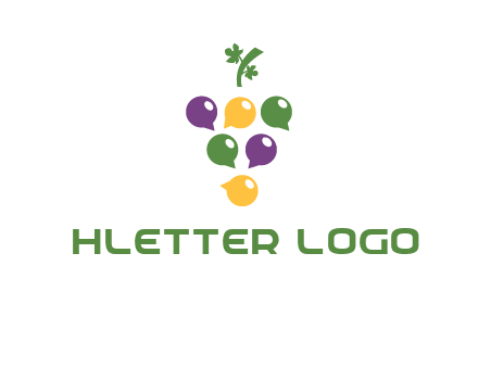 speech bubbles arranged like grapes logo