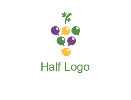 speech bubbles arranged like grapes logo