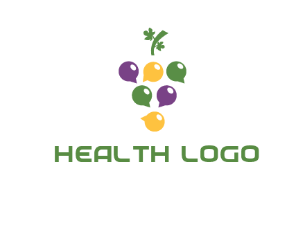 speech bubbles arranged like grapes logo