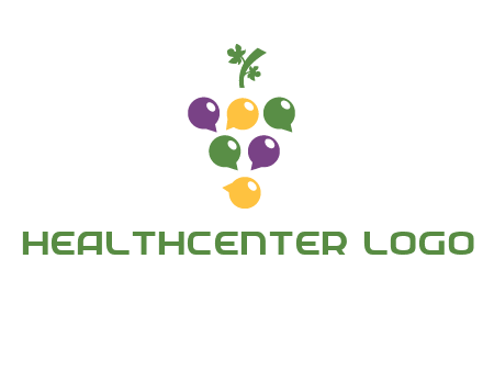 speech bubbles arranged like grapes logo