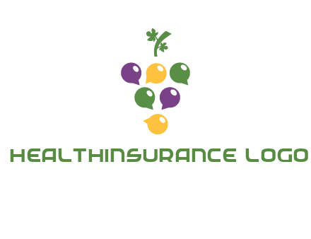 speech bubbles arranged like grapes logo