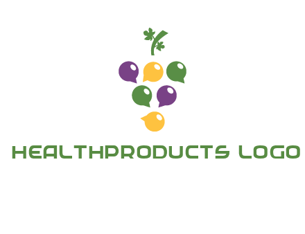 speech bubbles arranged like grapes logo