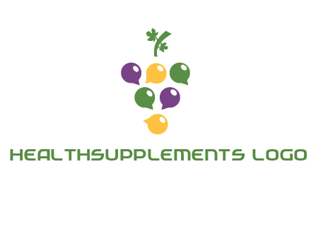 speech bubbles arranged like grapes logo