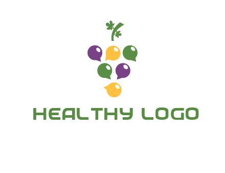 speech bubbles arranged like grapes logo