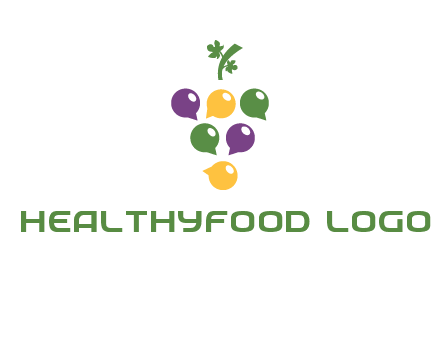 speech bubbles arranged like grapes logo