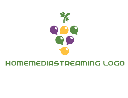 speech bubbles arranged like grapes logo