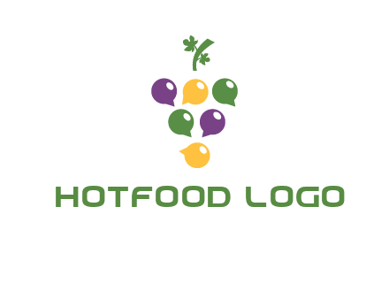 speech bubbles arranged like grapes logo