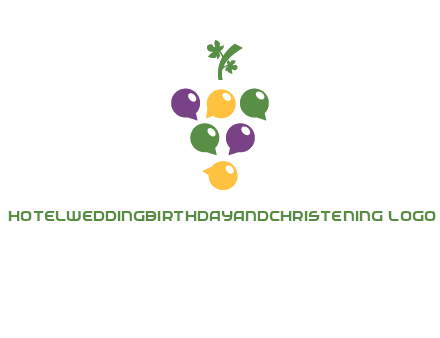 speech bubbles arranged like grapes logo