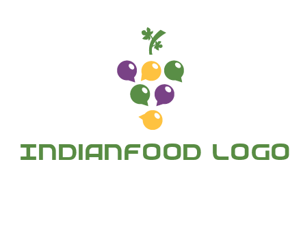 speech bubbles arranged like grapes logo