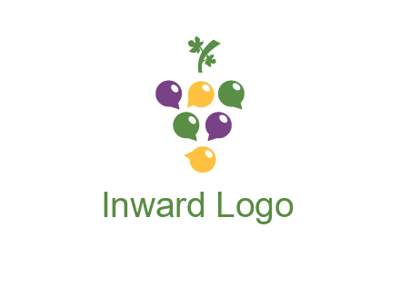 speech bubbles arranged like grapes logo