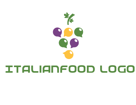 speech bubbles arranged like grapes logo