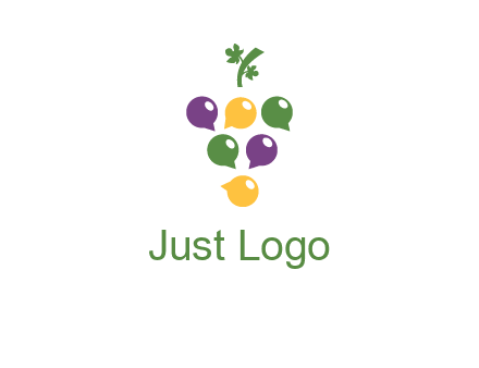 speech bubbles arranged like grapes logo