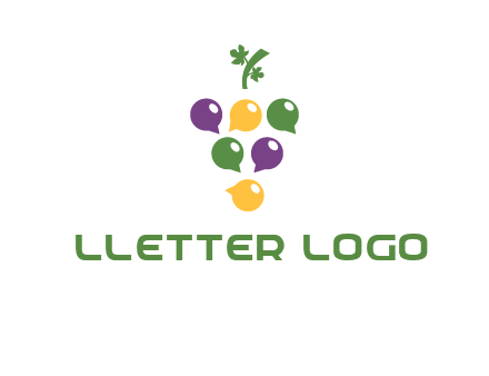 speech bubbles arranged like grapes logo