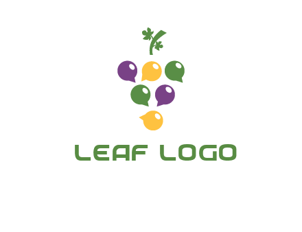 speech bubbles arranged like grapes logo