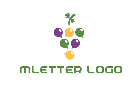 speech bubbles arranged like grapes logo