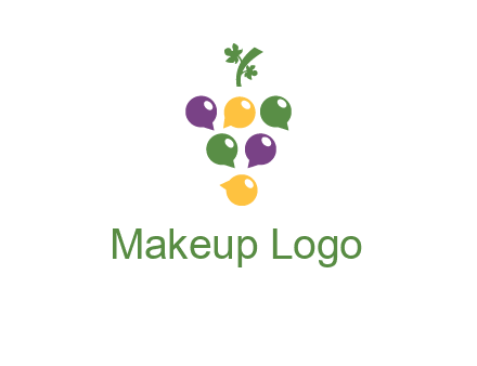 speech bubbles arranged like grapes logo
