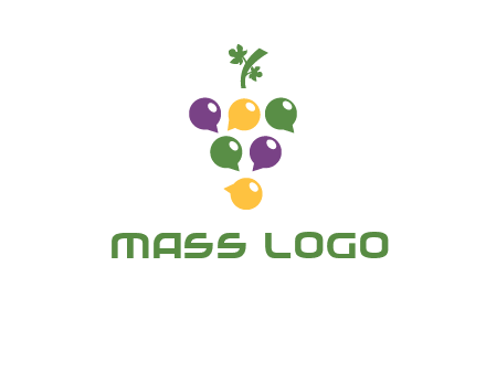 speech bubbles arranged like grapes logo