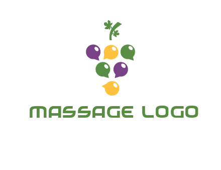 speech bubbles arranged like grapes logo