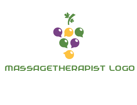 speech bubbles arranged like grapes logo