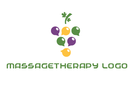 speech bubbles arranged like grapes logo