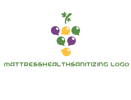 speech bubbles arranged like grapes logo