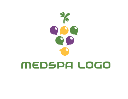 speech bubbles arranged like grapes logo