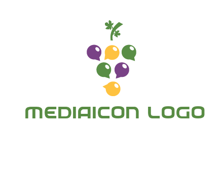 speech bubbles arranged like grapes logo