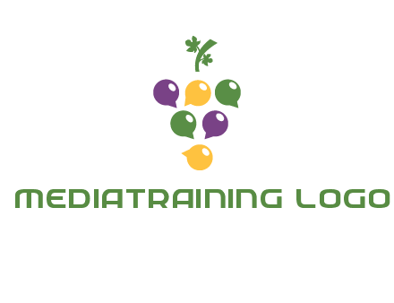 speech bubbles arranged like grapes logo