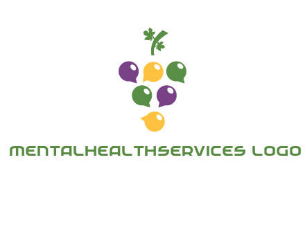 speech bubbles arranged like grapes logo