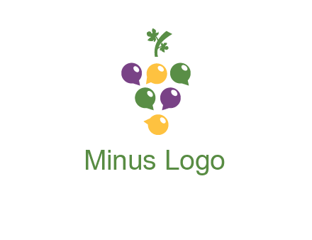 speech bubbles arranged like grapes logo