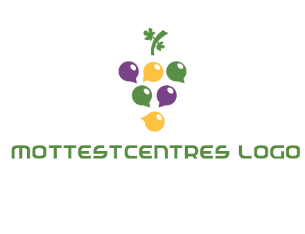 speech bubbles arranged like grapes logo