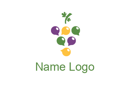speech bubbles arranged like grapes logo