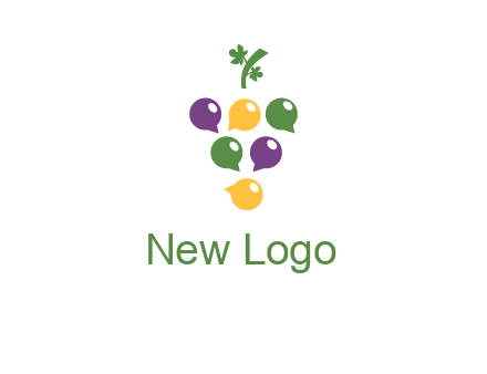 speech bubbles arranged like grapes logo