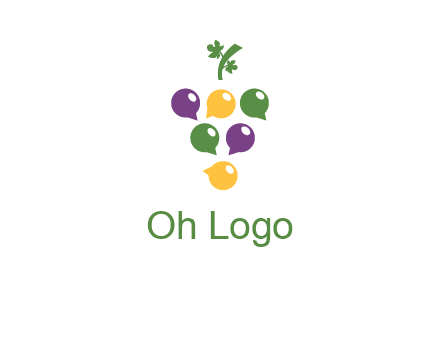 speech bubbles arranged like grapes logo
