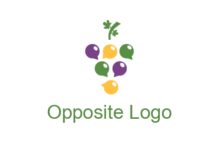 speech bubbles arranged like grapes logo