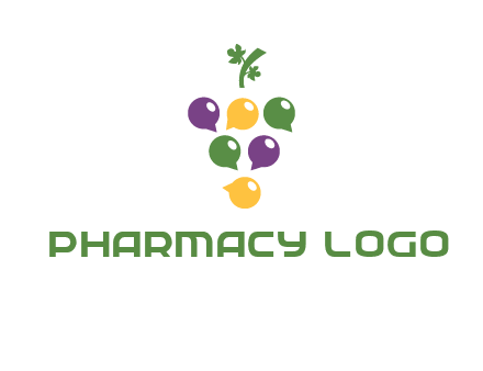 speech bubbles arranged like grapes logo