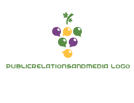 speech bubbles arranged like grapes logo