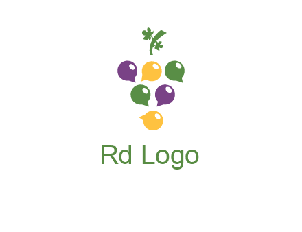 speech bubbles arranged like grapes logo