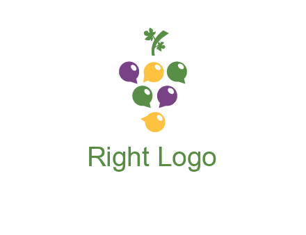 speech bubbles arranged like grapes logo